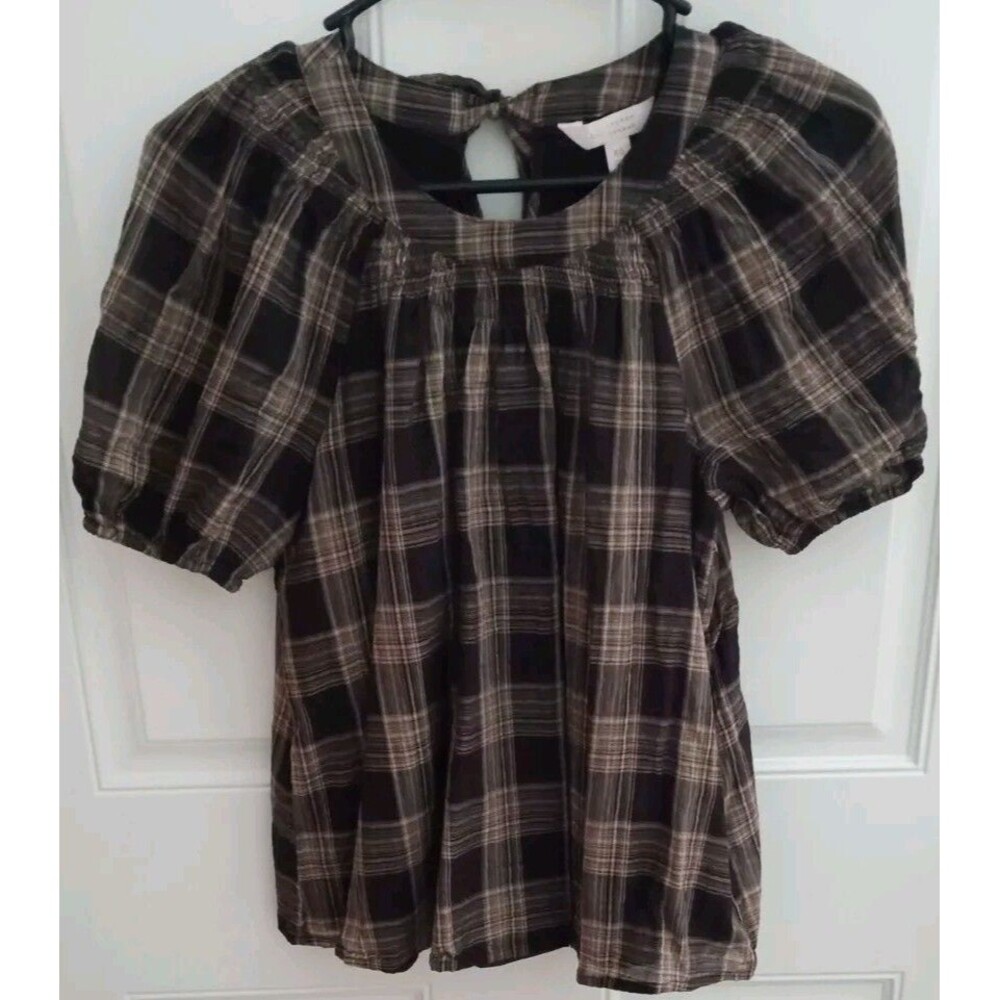 Lauren Conrad Women's Short Sleeve Blouse (Size: XS) (Color: Brown) USED